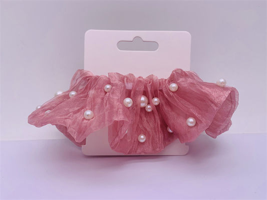 Accessoires de cheveux polyester pour enfants Elastique multicolore avec perle