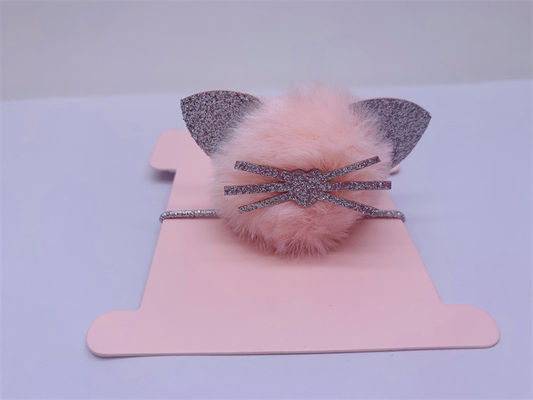 Coupe de cheveux douce, en forme de chat, rose, petit porte-queue.