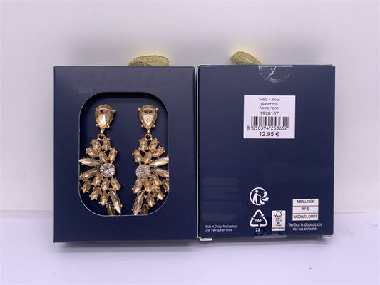 Femmes bijoux de mode Boucles d'oreilles en forme de fleur de cristal Longue pierre de strass