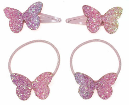 Coupe de cheveux de papillon Glitter et clip pour les filles