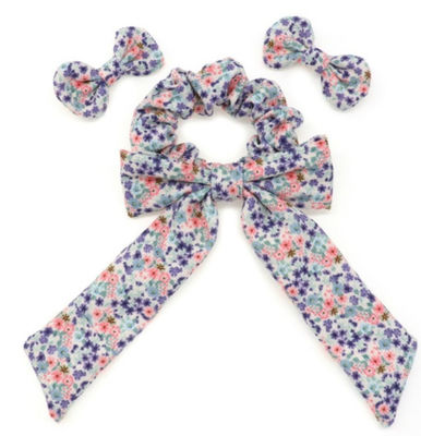 Des filles délicieuses Bowkont Clip de cheveux et Scrunchies sur mesure fabriqués avec des impressions vibrantes