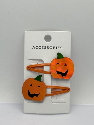 2 paquets de pinces à cheveux de citrouille d'Halloween en différentes couleurs avec différentes formes et matériaux