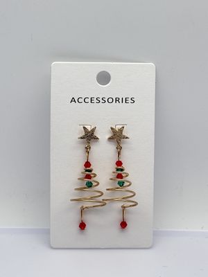 Boucles d'oreilles en métal sapin de Noël pour une ambiance festive
