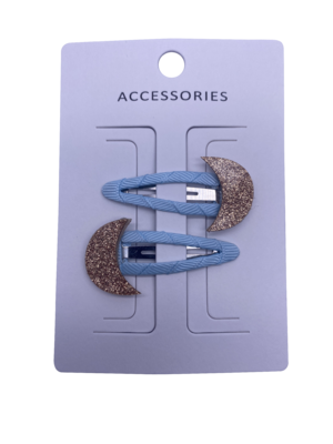 Accessoires pour cheveux enfants Lune à sequins Épingle à cheveux Matériau enveloppé de tissu