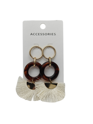 Boucles d'oreilles pendantes géométriques bohèmes pour femmes en doré et marron