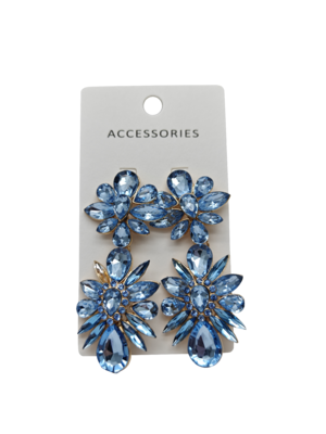 Nouvelles boucles d'oreilles à la mode goutte d'eau cristalline et fleur géométrique avec bijoux en perles de strass colorés