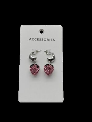 Boucles d'oreilles fraise en strass pour femmes, mignonnes et charmantes, boucles d'oreilles pendantes en cristal de fruits, bijoux de luxe léger