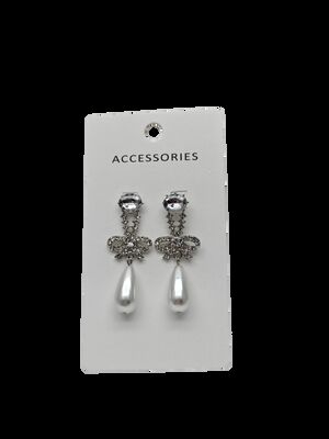 Boucles d'oreilles nœud plaquées or de haute qualité pour femmes, bijoux en alliage tendance, strass exquis en zircon, perle à la mode, tempérament