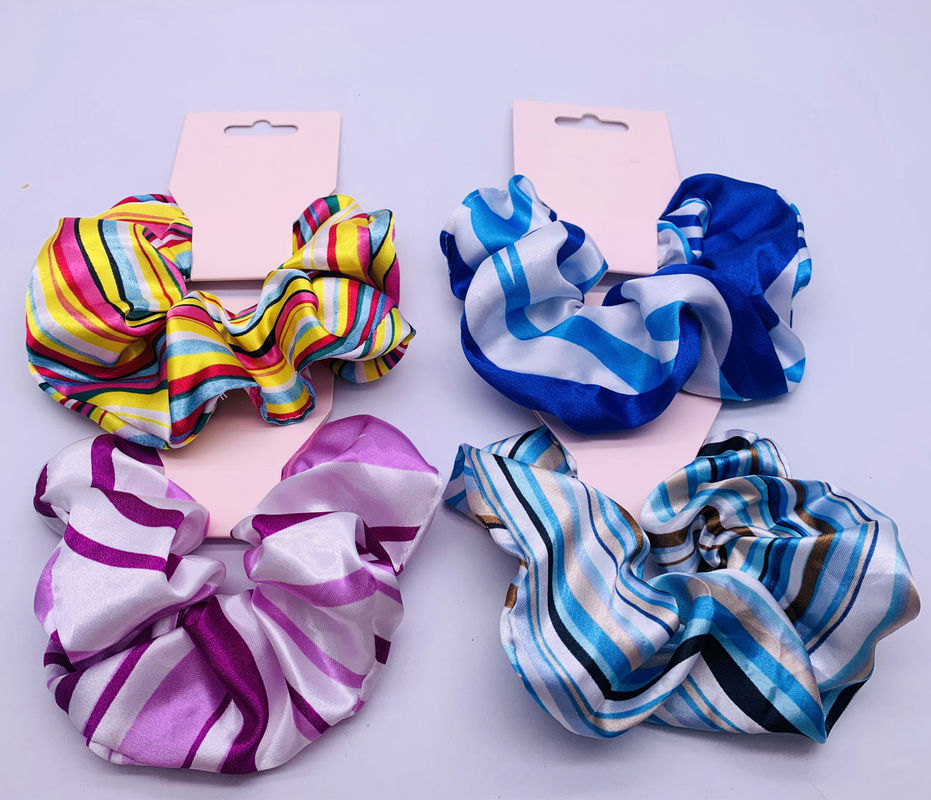 Boho tissus de soie accessoires de cheveux Scrunchies multicolores pour l' extérieur