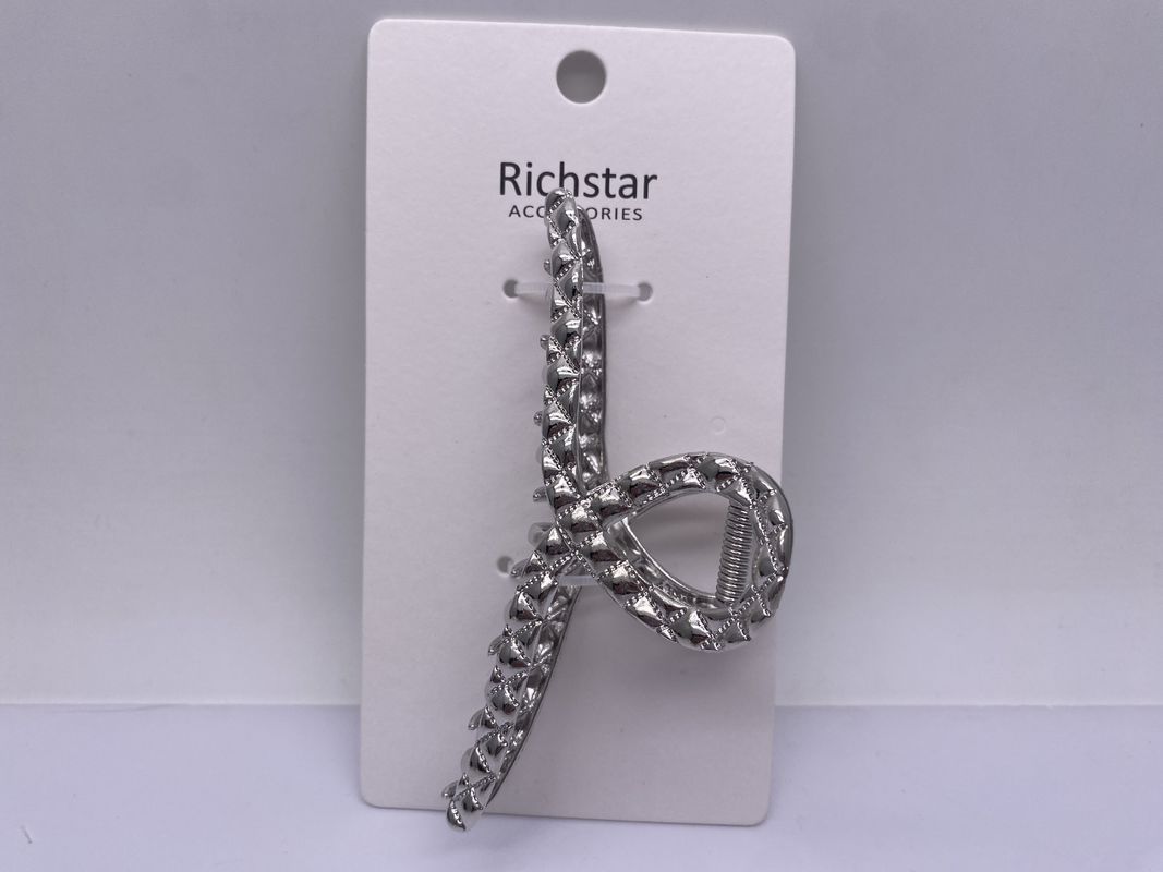 Accessoires de cheveux métalliques géométriques pince à griffe pratique couleur argentée