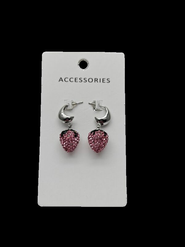 Boucles d'oreilles fraise en strass pour femmes, mignonnes et charmantes, boucles d'oreilles pendantes en cristal de fruits, bijoux de luxe léger