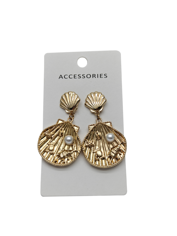 Boucles d'oreilles en perles de coquillage de mode européenne et américaine, tendance rétro, style océan créatif