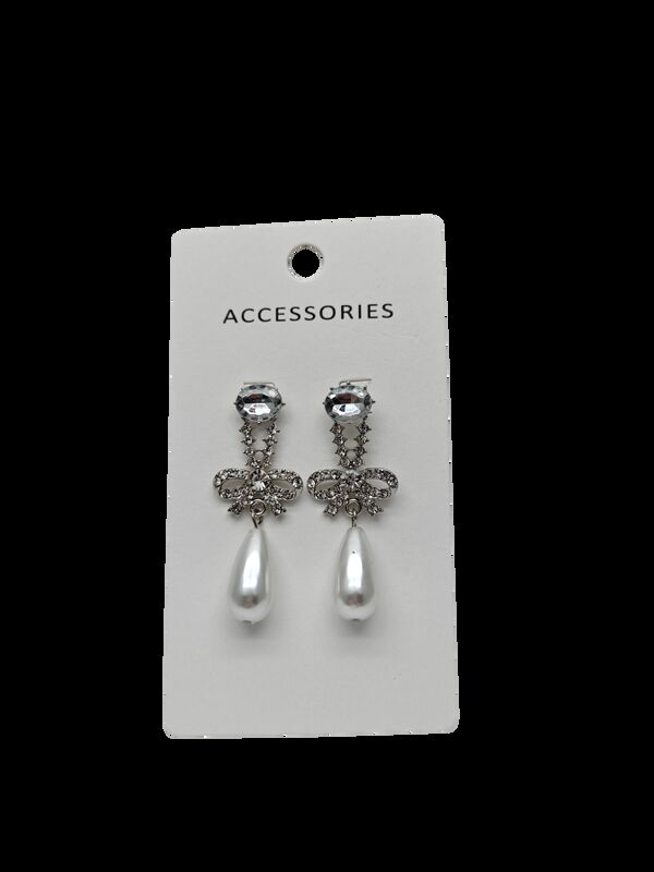 Boucles d'oreilles nœud plaquées or de haute qualité pour femmes, bijoux en alliage tendance, strass exquis en zircon, perle à la mode, tempérament